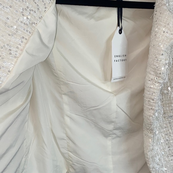 English Factory White Textured Blazer - Picture 10 of 12